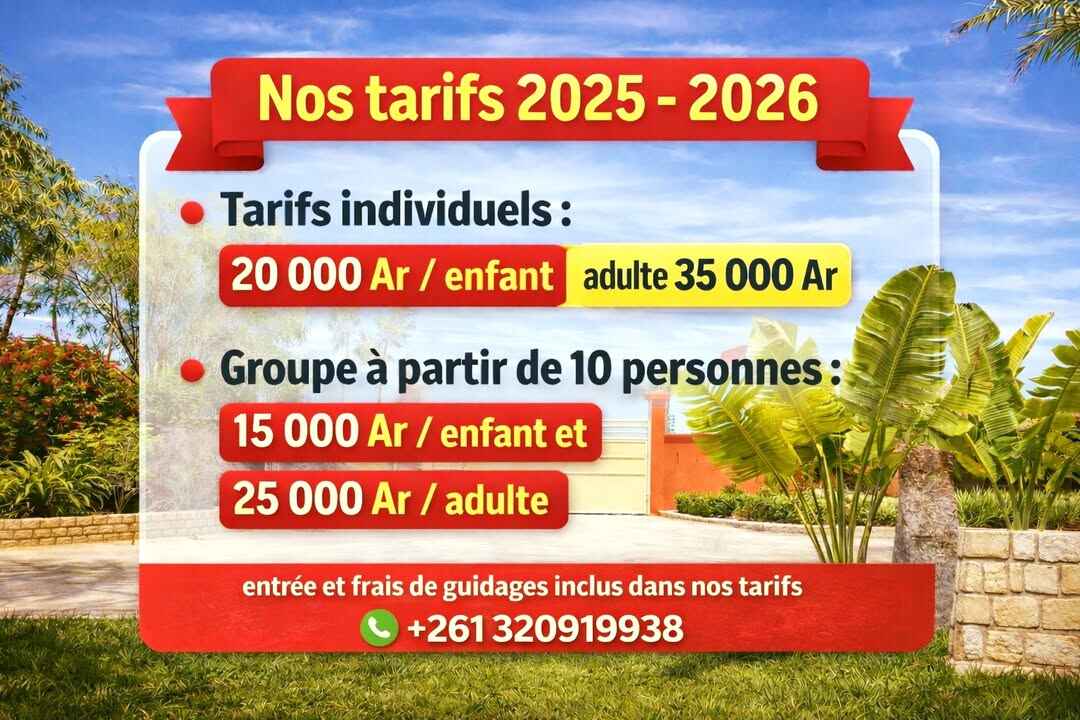 Tarifs Jardin Botanique Eden 2026