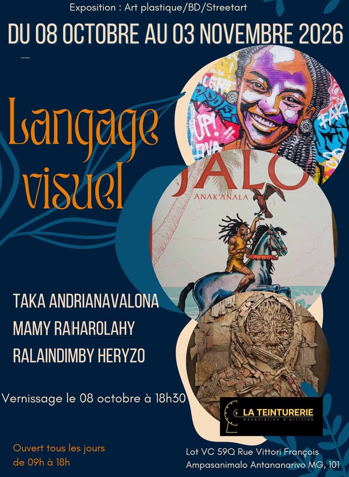 Mamy Ramarolahy , Raheryz ( Hery Zo Ralaindimby) et Taka Andrianavalona exposé le Langage Visuel..