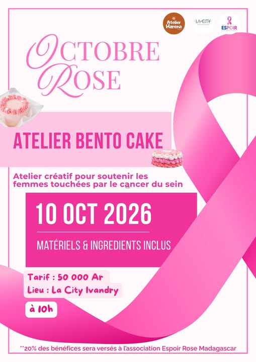 1 bento cake = 1 soutien pour l'association Espoir Rose Madagascar 