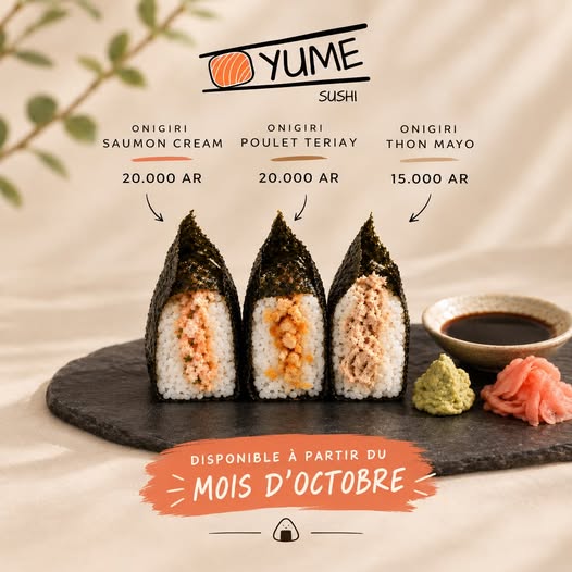 Nos Onigiris 🍙🍙🍙 seront désormais chez Yum Sushi