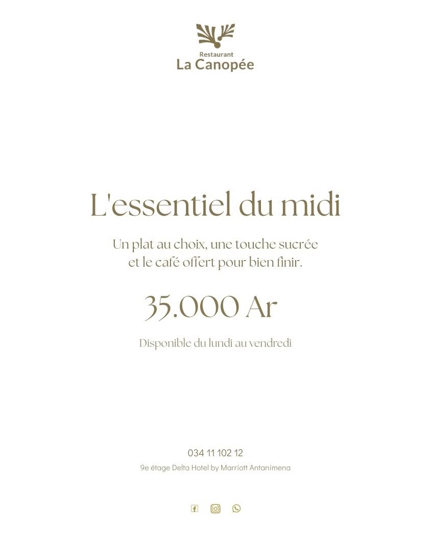 Votre dejeuner à la Canopée